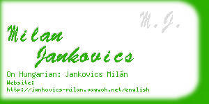 milan jankovics business card